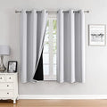 100% Blackout Curtains for Bedroom 63 Inches Long 2 Panels Set (42"W x 63"L (Pack of 2) / Greyish White)