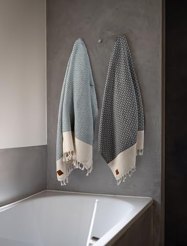 Gold CASE Turkish Hand Towels for Bathroom & Kitchen (Black / 20x40"-Helen)