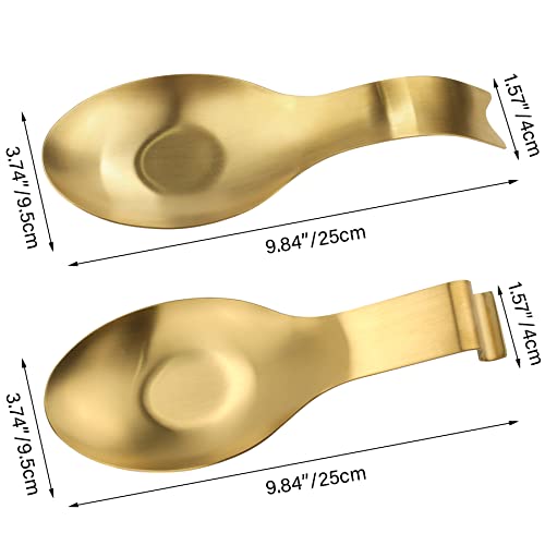 Stainless Steel Spoon Rest (2.Fishtail Gold+Gold)
