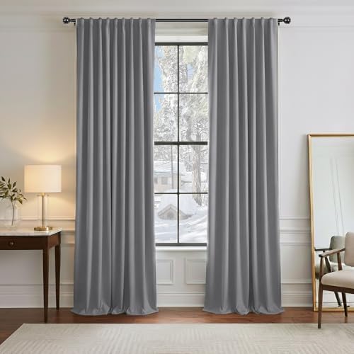Blackout Curtain Blinds (Silver Grey / 42"W x 90"L (Pack of 2))