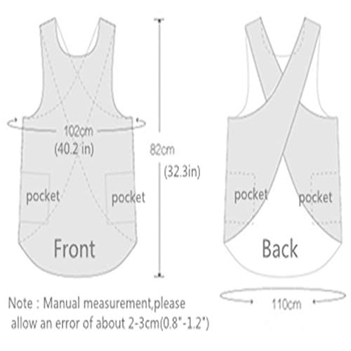 Round Skirt Soft Cotton Linen Apron Solid Color Halter Cross Bandage Aprons Japanese Style X Shape Double Pockets Kitchen Cooking Clothes Chef Summer Fit (Orange Red)