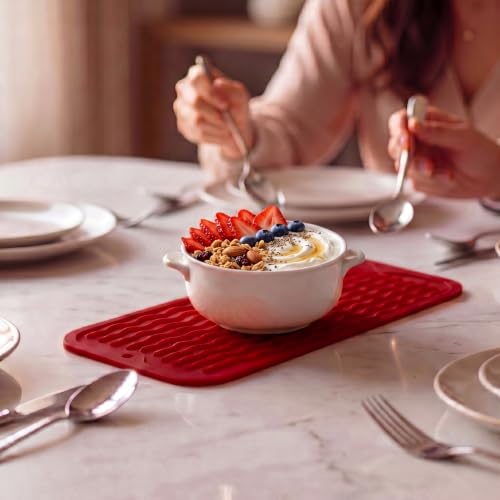 Silicone Dish Drying Mat for Multiple Usage (Red / 12"L x 6"W)