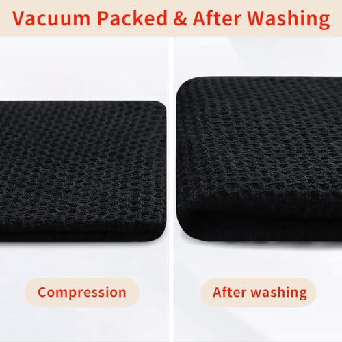 100% Cotton Waffle Weave Kitchen Dish Towels 12 (Black / 13 X 28 - 12 Pack)