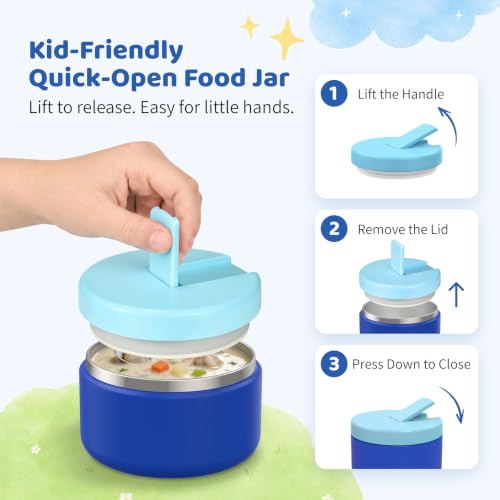 Bento Lunch Box with 8oz Soup Thermo (Blue)