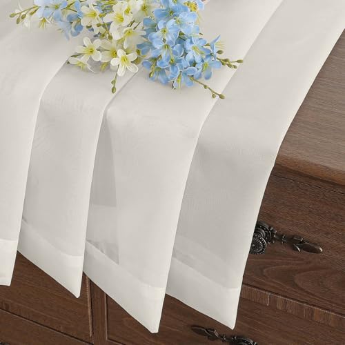 Ivory Small Sheer Curtains 2 Panels Set (42"W x 36"L (Pack of 2) / Ivory)