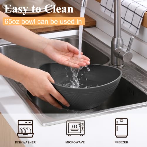 65 OZ Large Salad Bowls (Black / 65 Oz)