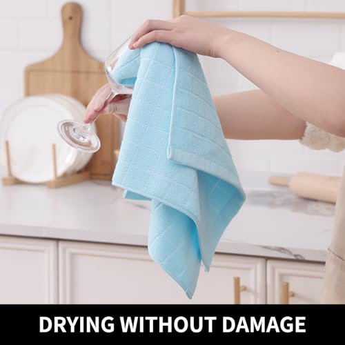 100% Cotton Terry Kitchen Towels (Sky Blue / 13 X 28 - 8 Pack)