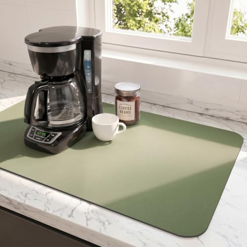 Coffee Mats for Coffee Bar Accessories (Green / 31.5" x 17")