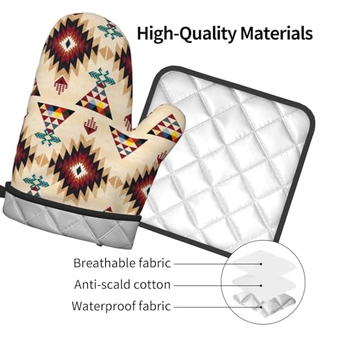 Southwestern Aztec Oven Mitts and Pot Holders Set of 3 (Southwestern)