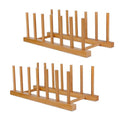 Bamboo Wooden Dish Racks Plate Stand Holder Vertical Drainer Kitchen Cabinet Organizer for Dish