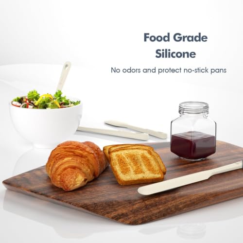 5 Pieces Silicone Spatulas Set (Cream White / 5 pieces)