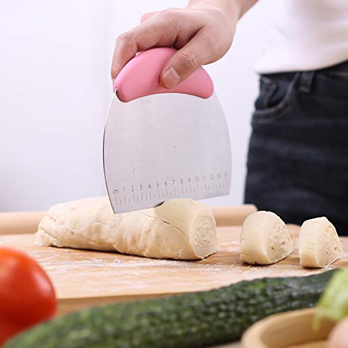 1 pcs Dough Pastry Scraper Chopper (Medium / Pink)