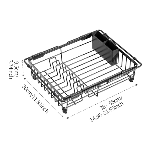 Expandable in Sink Dish Drying Rack (1 Tier-black)