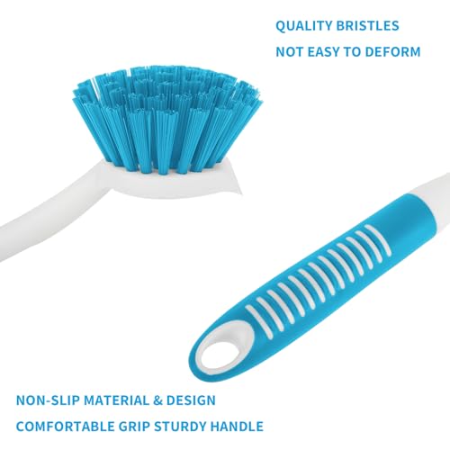 Dish Brush with Handle (Blue)