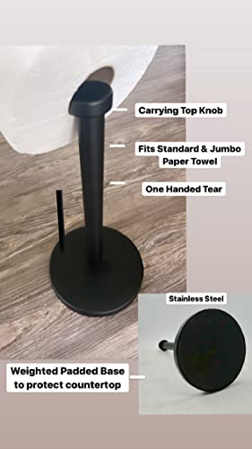 Black Paper Towel Holder Countertop (Matte Black)