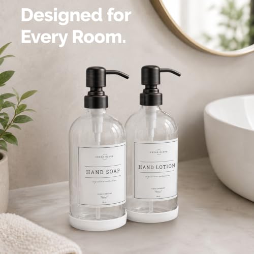 Clear Glass Soap Dispenser (Clear Bottle / Round Oil Rubbed Bronze Pump)