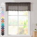 2 Panels Chocolate Brown Sheer Valance (Chocolate / 42"W x 14"L (Pack of 2))