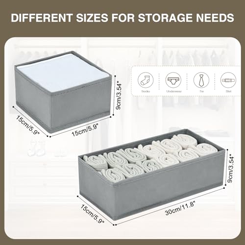 Drawer Organizers Clothes (Gray / 4 Pack)