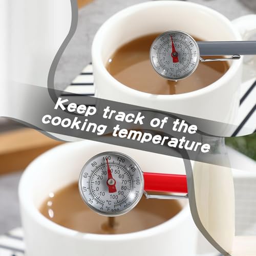 6 Pcs Stainless Steel Kitchen Dial Thermometer 5" (Multicolor)