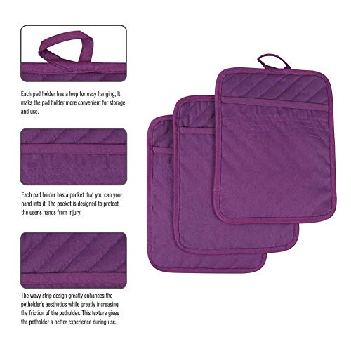Pot Holders for Kitchen Heat Resistant (Purple)