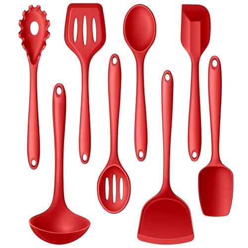 8Pcs Kitchen Cooking Utensils Set (Red)