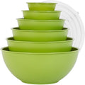 BPA Free Plastic Round Mixing Bowl with Lids (Light Green)