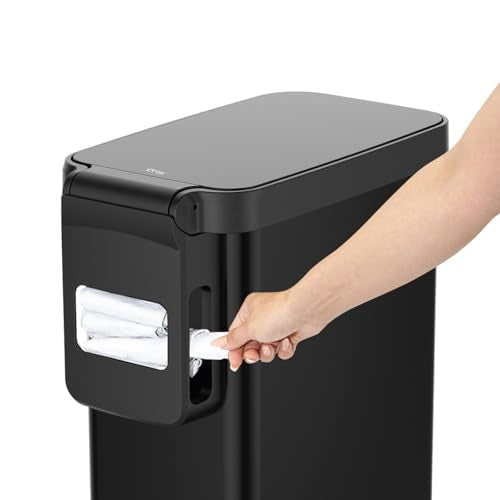 Slim Trash Can with Clorox Odor Protection (Black)