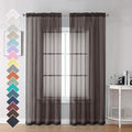 Chocolate Brown Sheer Curtains 84 Inches Long 2 Panels (Chocolate / 42"W x 84"L (Pack of 2))