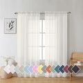 Beautiful Sheer Curtains for Living Room (40"W x 72"L (Pack of 2) / Ivory)