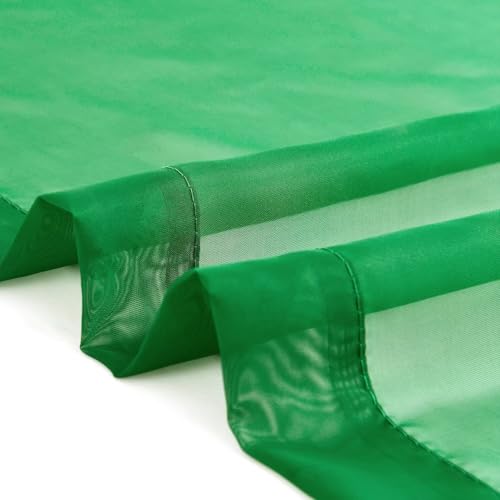Basic Rod Pocket Sheer Voile Window Curtain Panels Green 1 Pair 2 Panels 52 Width 36 Inch Long for Kitchen Bedroom Children Living Room Yard（Green (Green / 52"W x 36"L (Pack of 2))