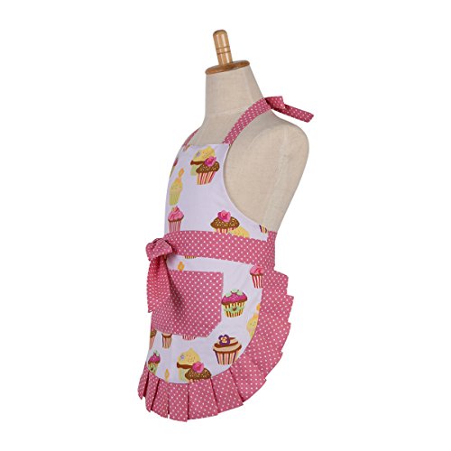 Kids Aprons for Girls with Pockets (Redcake-child)