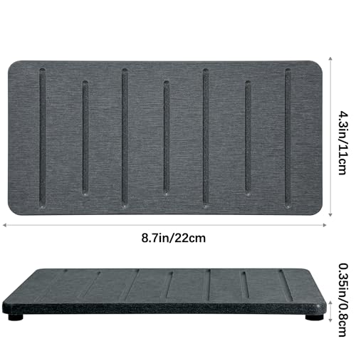 2PCS Water Absorbing Stone Tray for Cosmetics & Hand Soap & Houseplants (8.7" X 4.3" Dark Gray)
