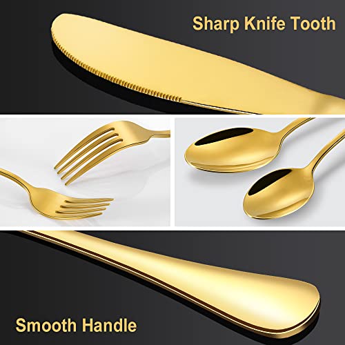 Gold Silverware Flatware Set for 8 (Gold)