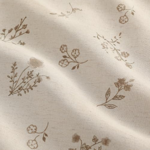 Boho Floral 100% Blackout Curtains 84 Inch 2 Panels Beige (Blackout Beige / 52"W x 84"L (Pack of 2))
