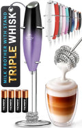 Powerful Milk Frother Wand With Duracell Batteries (Nebula / Triple Whisk + Batteries)