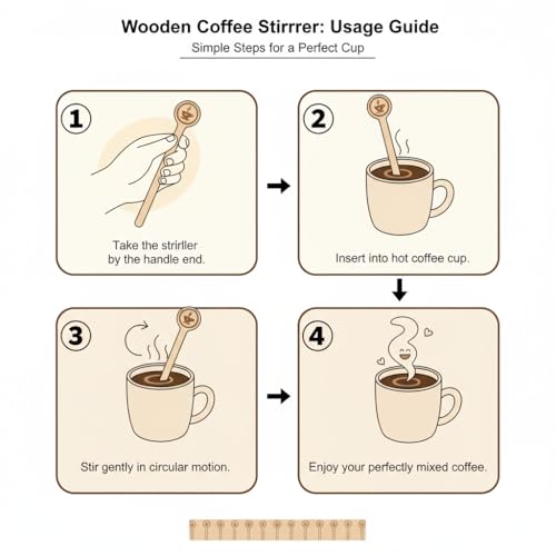Coffee Stirrers Stir Sticks Wooden Beverage Mixer with Round Ends