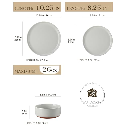 Plates and Bowls Sets (12 Pcs (Service for 4) / Gray)