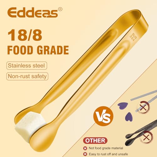 12PCS Mini Tongs For Serving (4+6 inch / Gold 6Pcs)