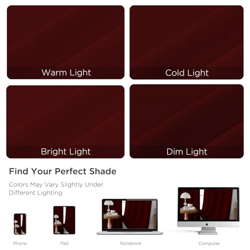Burgundy Red Blackout Curtains 72 inch Length 2 Panels Set (Burgundy Red / 52"W x 72"L (Pack of 2))
