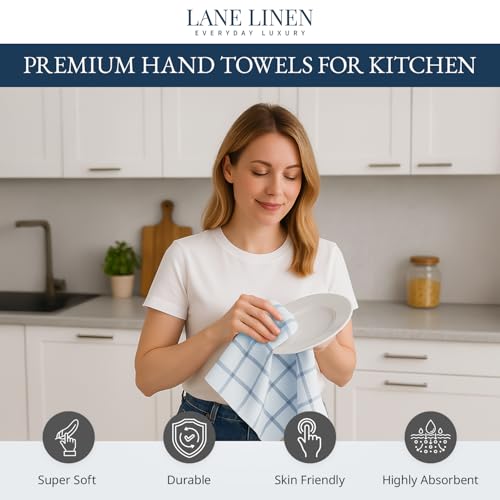 Kitchen Towel Set 100% Cotton Absorbent 12 Pack (18"x28" - 12 Pack / 05: Indigo)