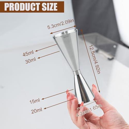 2 Pcs Jigger for Bartending (2 count / Sliver-A)
