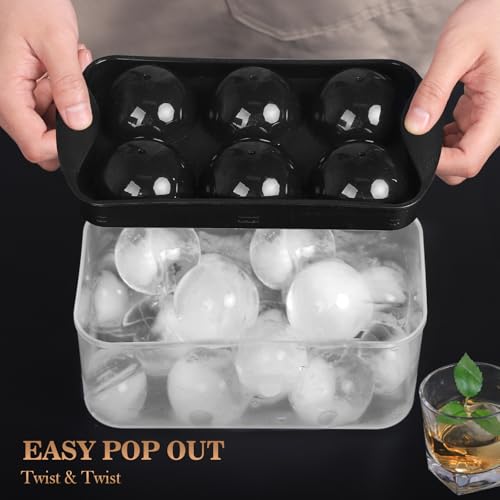 Whiskey Ice Cube Mold (1.9"-12 Ice Ball-Black)