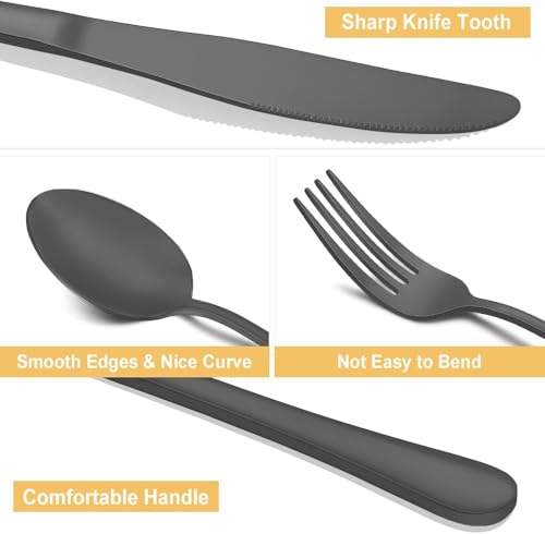 Matte Black Silverware Set for 8 (Matte Black)
