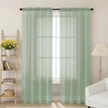 Sage Green Sheer Curtain for Bedroom Living Room 72 Inches Long 2 Panels Set (Sage Green / 42"W x 72"L (Pack of 2))