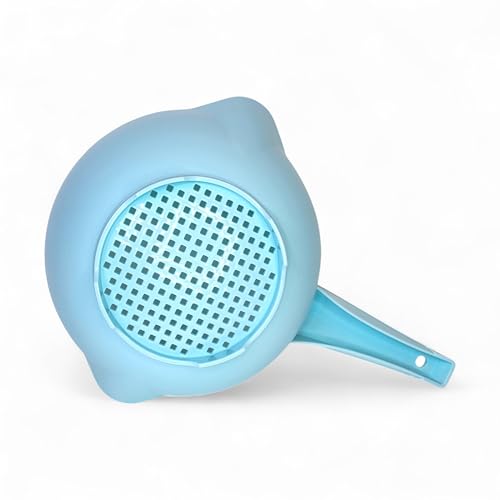 Small 1 Quart Colander Strainer with Handle in Light Blue