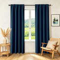 Navy Blue Blackout Curtains 45 inch Length 2 Panels Set (Navy Blue / 52"W x 45"L (Pack of 2))