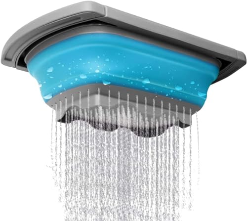 Collapsible Colander Strainer with Extendable Handles (Blue)