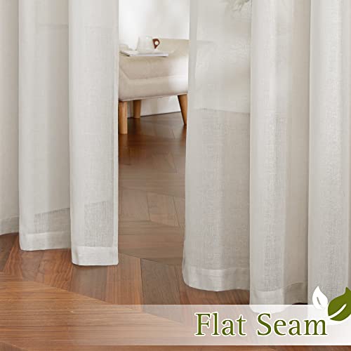 Linen Curtains 135 inches Length for Living Room (52"W x 135"L (Pack of 2) / Natural)