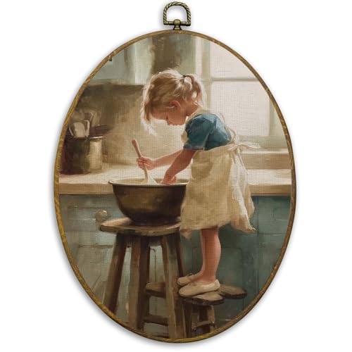 Vintage Rustic Kitchen Oval Wall Art Decor (Colour 25)