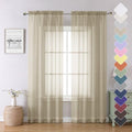 Taupe Sheer Curtains 84 Inches Long 2 Panels (Taupe / 40"W x 84"L (Pack of 2))